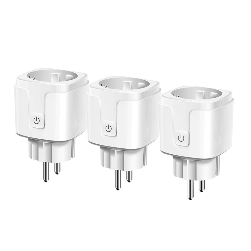 Smart Plug WiFi Wireless EU/FR 16A Plug Socket Outlet Voice Remote Control Works With Google Home Alexa Smart Life Mini: 3 pack
