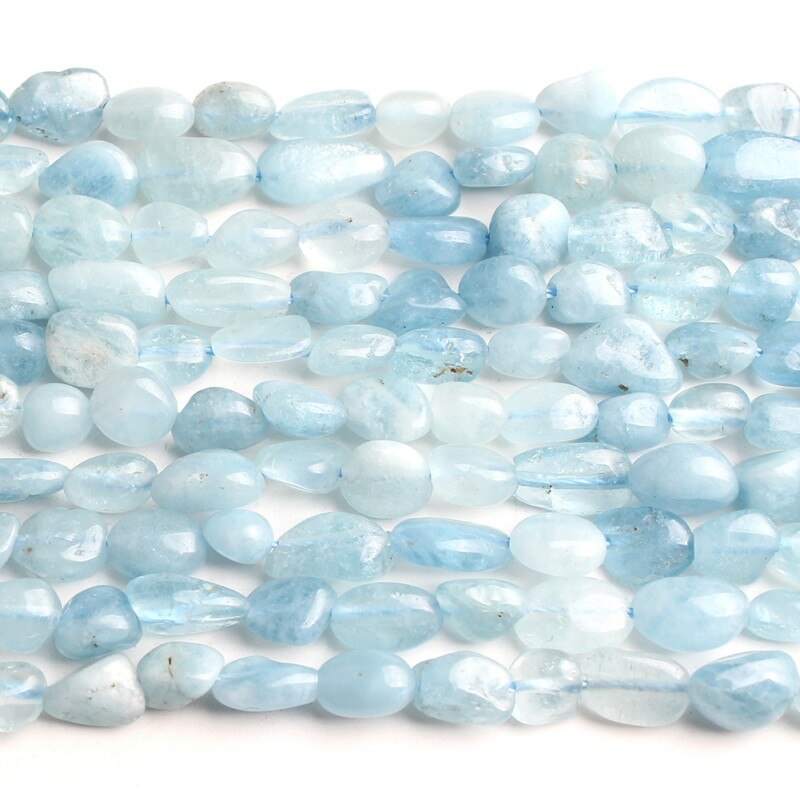 Natuursteen Kralen 6-8 Mm Onregelmatige Aquamarina Stenen Kralen Voor Sieraden Maken Armband Ketting 15 Inch