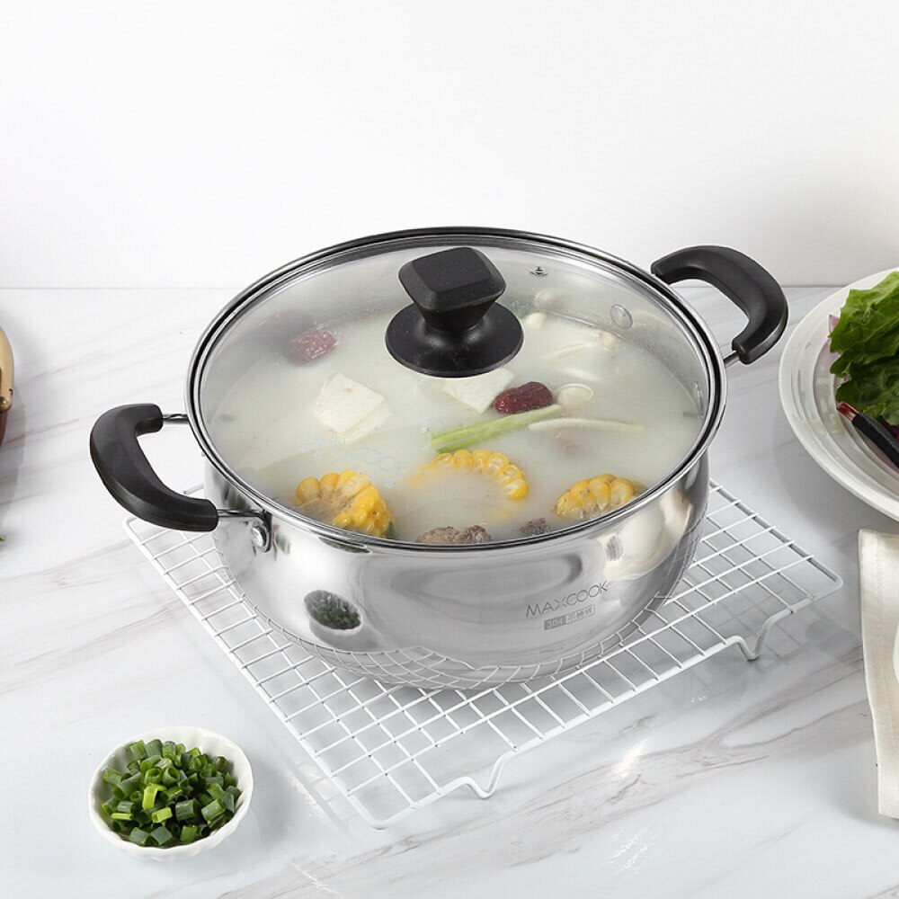 24CM Stainless Steel Soup Pot Non Stick Cookware Set Pans Pots Saucepan Cooking With A Lid Random Type