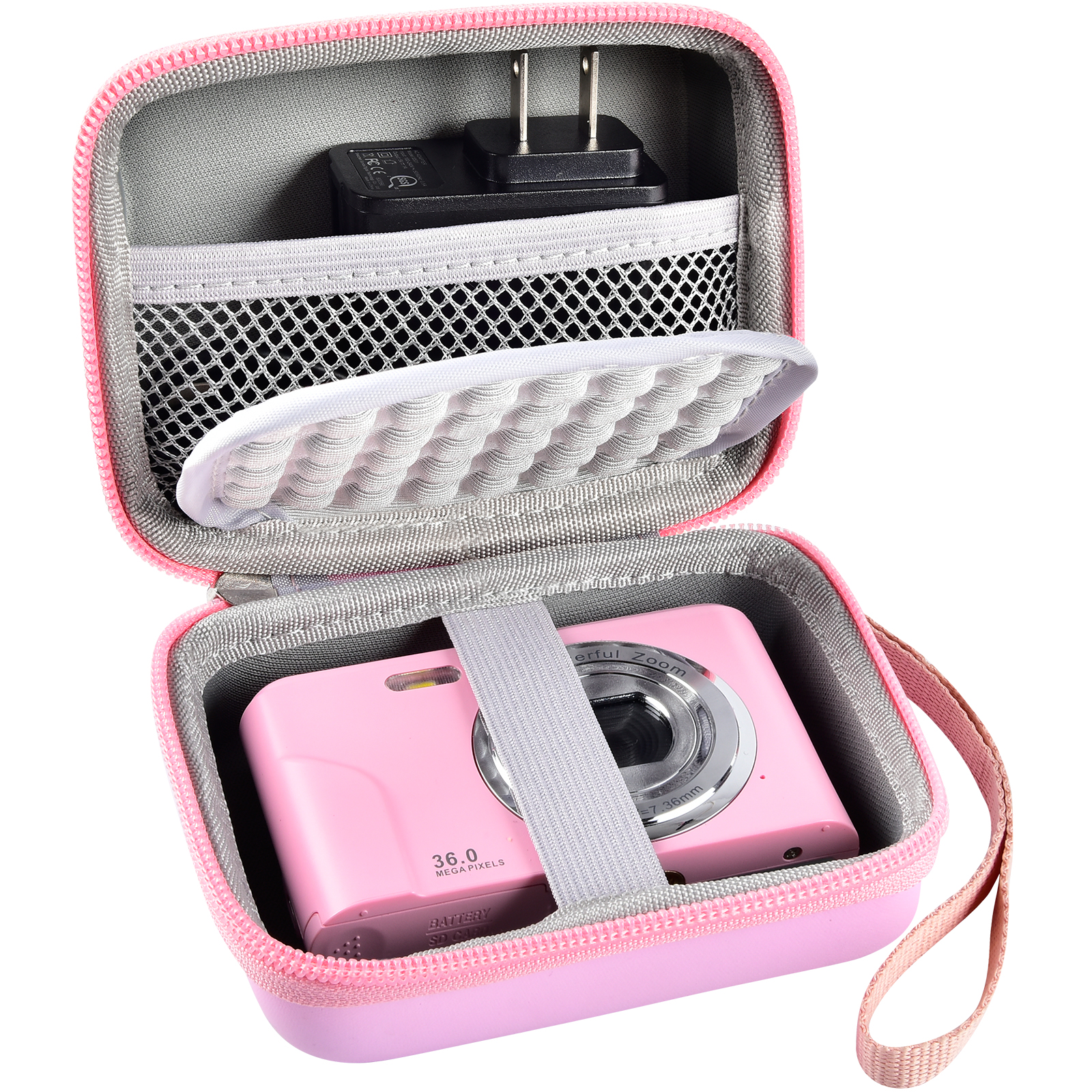 Vlogging Digital Camera Case Compatible with Sevenat/for AUTPIRLF/for Lecran/for AbergBest/for Aufoya/for Kodak Pixpro: Pink