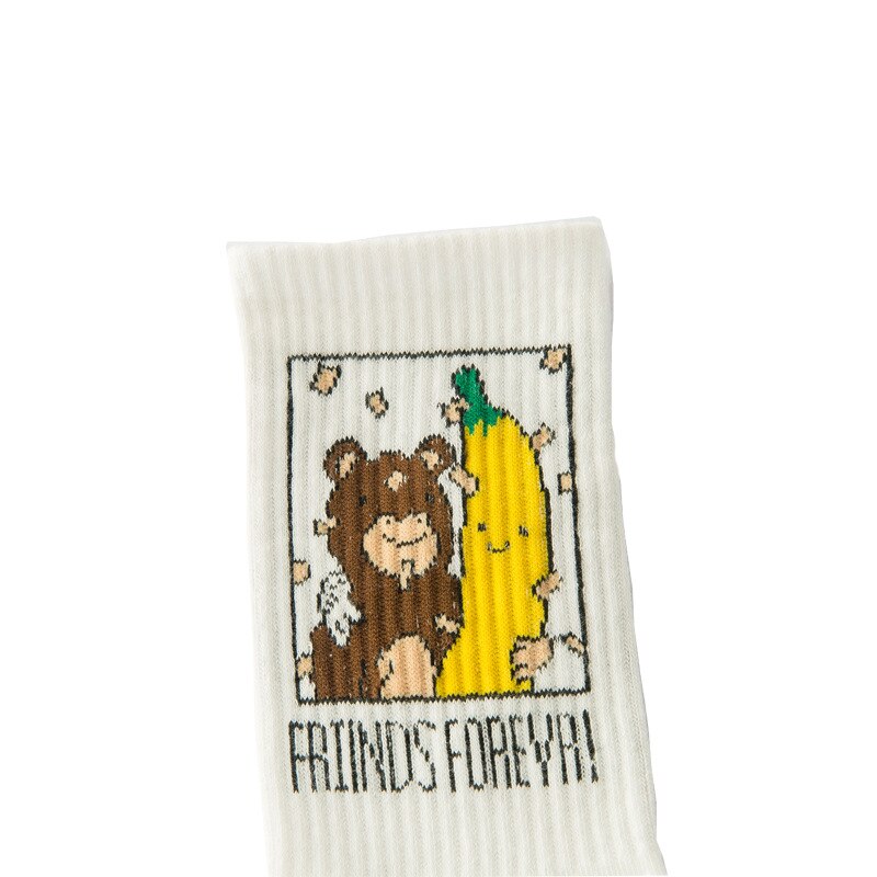 Kevät ja kesä unisex hauska sarjakuva banaanisukat harajuku cool rullalauta sokken art puuvilla hipsteri iloiset hedelmäsukat