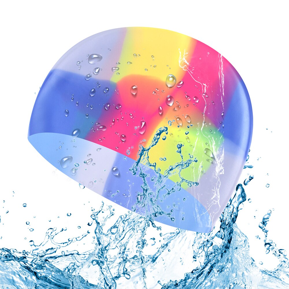 Women Men Swimming Cap Waterproof Fabric Protect Ears Long Hair Sports Siwm Pool Swimming Hat Swimming Accessories