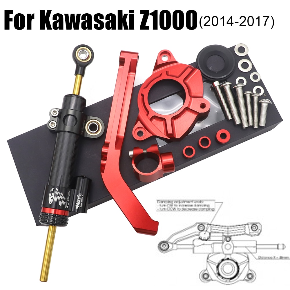 Motorcykel styrespjældstabilisator og beslag til kawasaki  z1000 z 1000