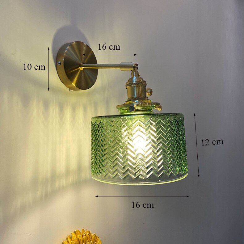 Nordisk vægdekoration led-lampe luminaria med drejeknap stue soveværelse minimalistisk indretningsbelysning væglamper galvaniseret skærm: 6-10w / Grøn
