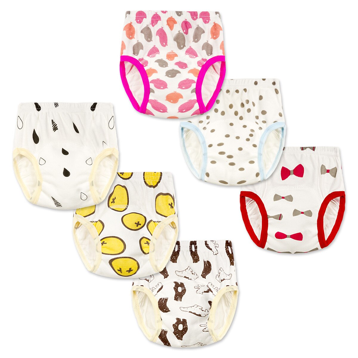 Spring And Summer Children's Pure Cotton Diapers Boys Girls Baby Mixed Multiple Pattern Toilet Learning Pants 3psc/lot