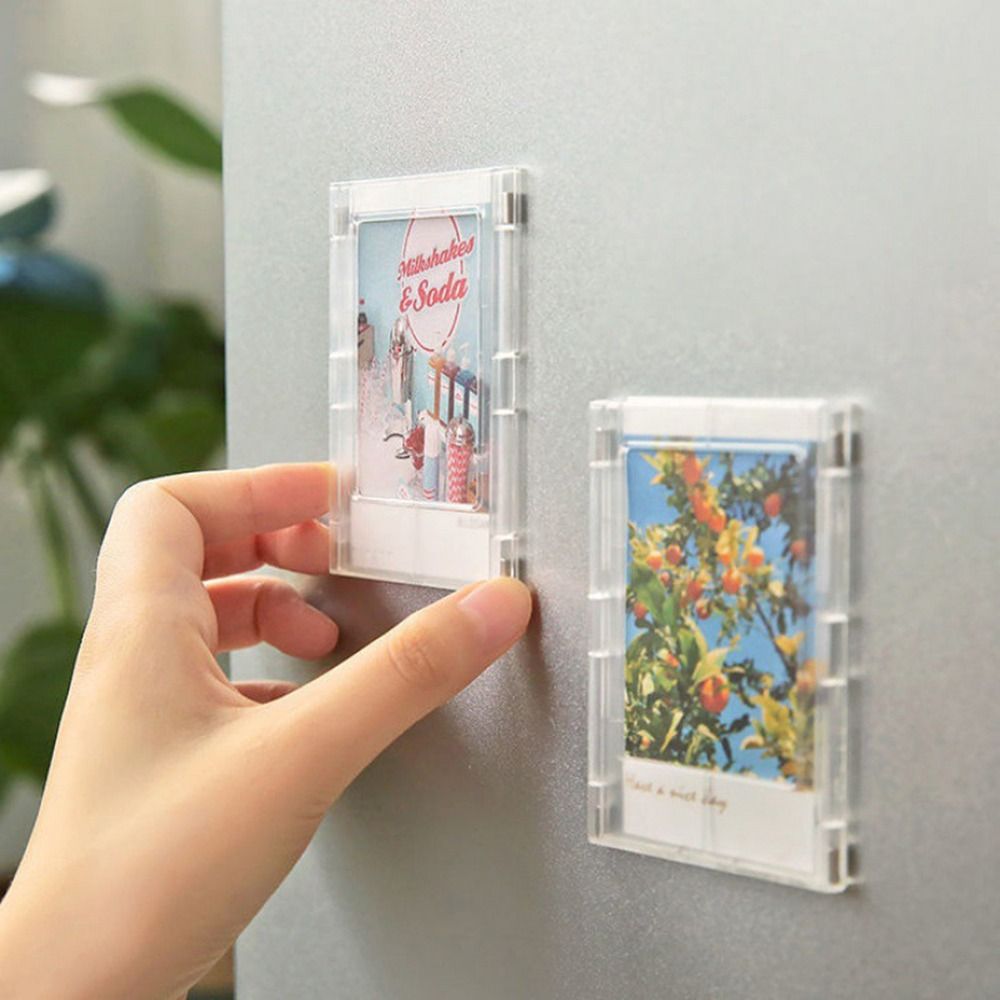 3-Inch Fotolijst Magneet Frame Voor Polaroid Foto Mini Acryl Magnetische Fotolijsten Transparant Acryl Display Stand