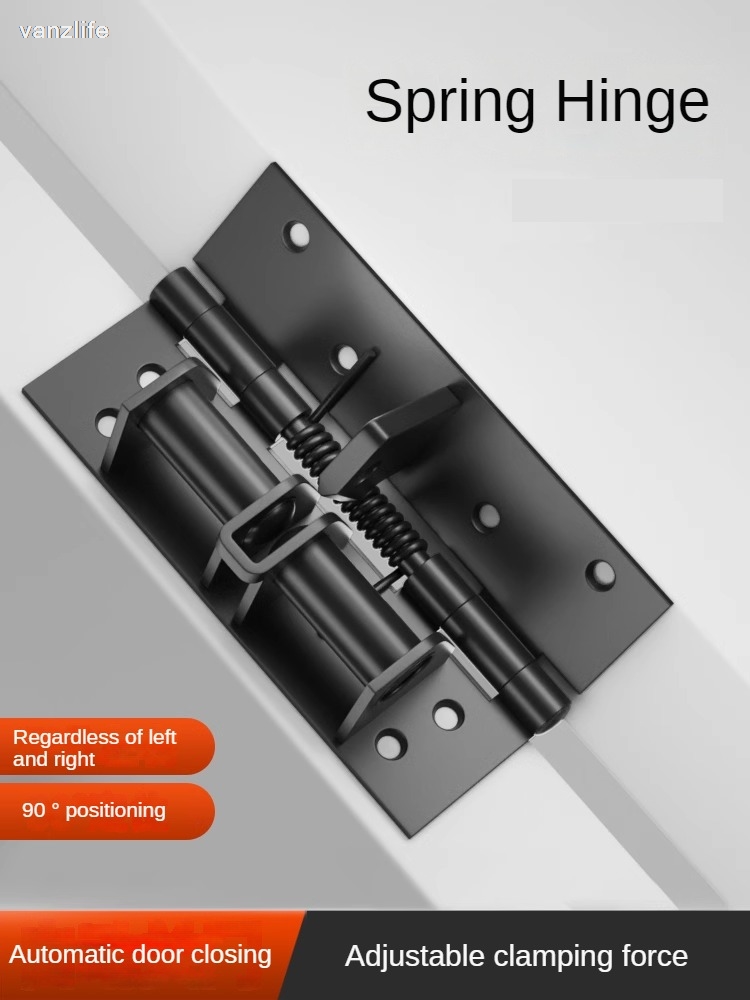 Bisagra de resorte de puerta de cierre automático, cierre de puerta de madera, rebote, armario, Invisible, posicionamiento de ángulo recto de 90 grados
