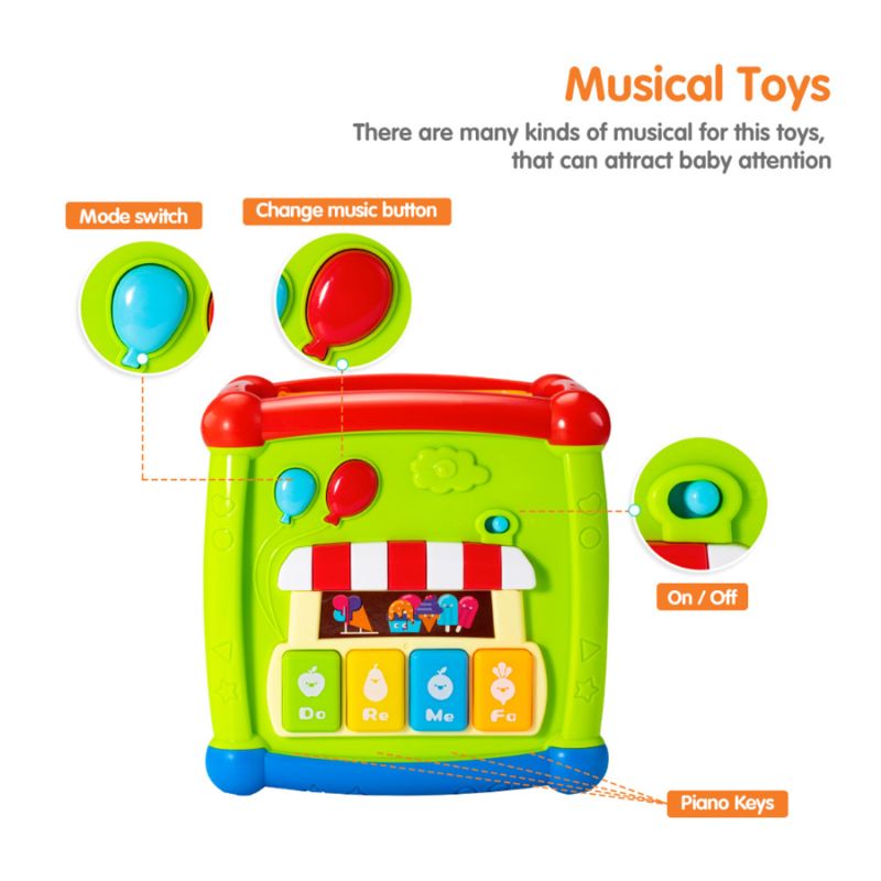 Multifunctionele Muzikale Speelgoed Peuter Baby Geometrische Speelgoed Classificatie 72XC
