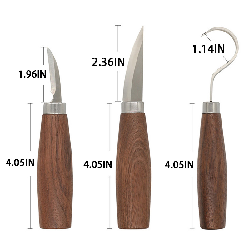 9 Pcs Chisel Woodworking Cutter Hand Tool Set Wood Carving Knife DIY Peeling Woodcarving Spoon Carving Cutter Lethercraft Tool
