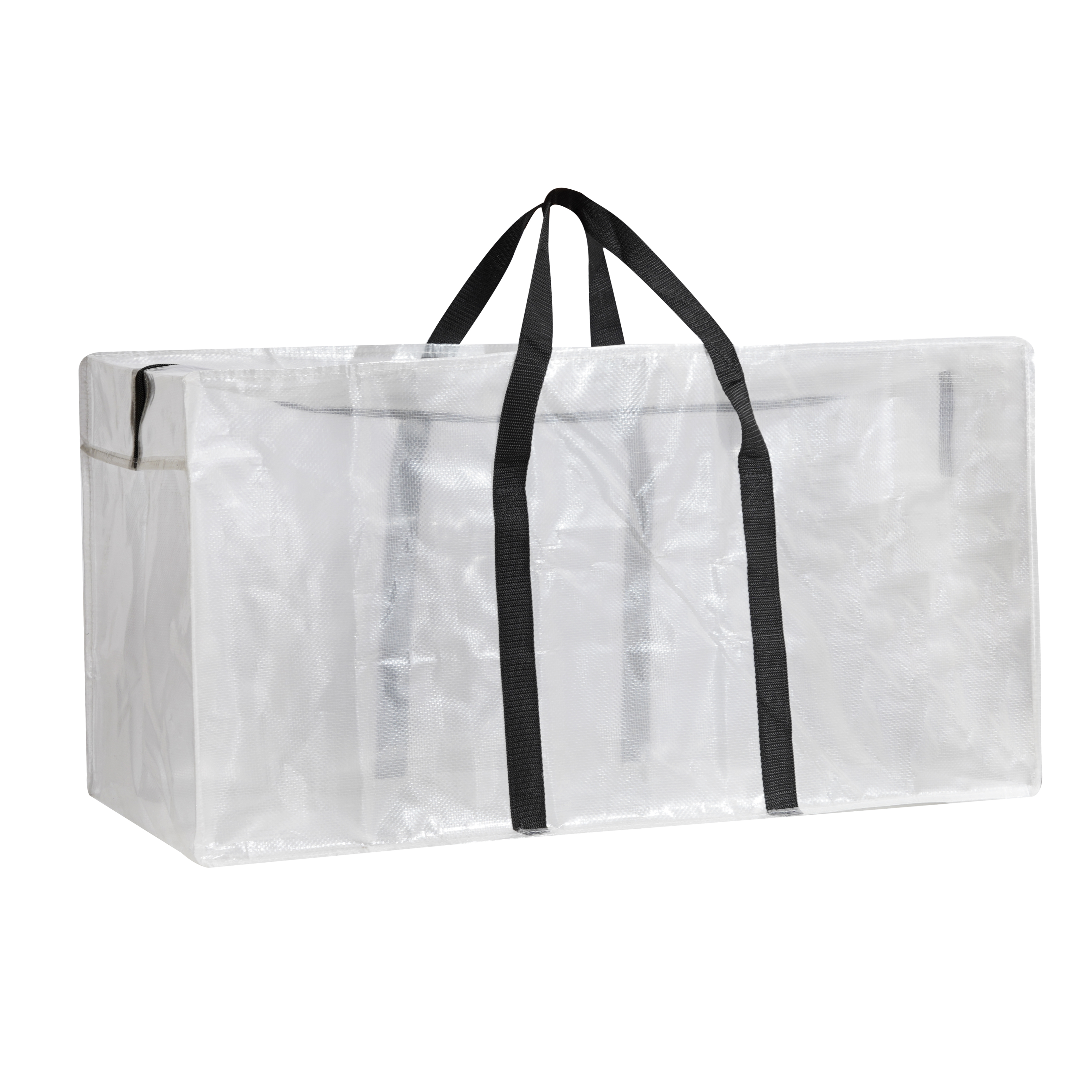 1pcs sacos móveis resistentes com alças reforçadas - alças mais fortes para fácil transporte e armazenamento de roupas - armazenamento transparente: Transparente