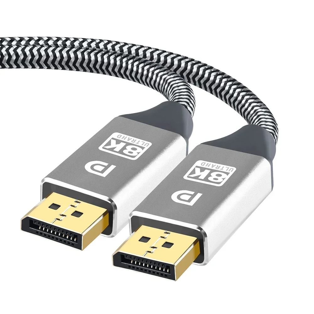 Displayport-kabel  dp 240hz -kabel  dp1.4 8k 4k 144hz 165hz displayport-kabeladapter til video-pc bærbar pc  tv 8k displayport-kabel: Svart / 1.5m