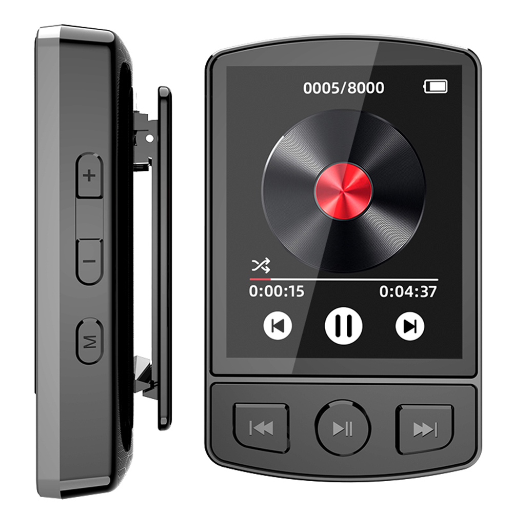 Lettore Mp3 con schermo digitale BT5.0 con altoparlante lettore portatile per studenti con suono senza perdita Design portatile, registrazione ad alta trasparenza: Default Title