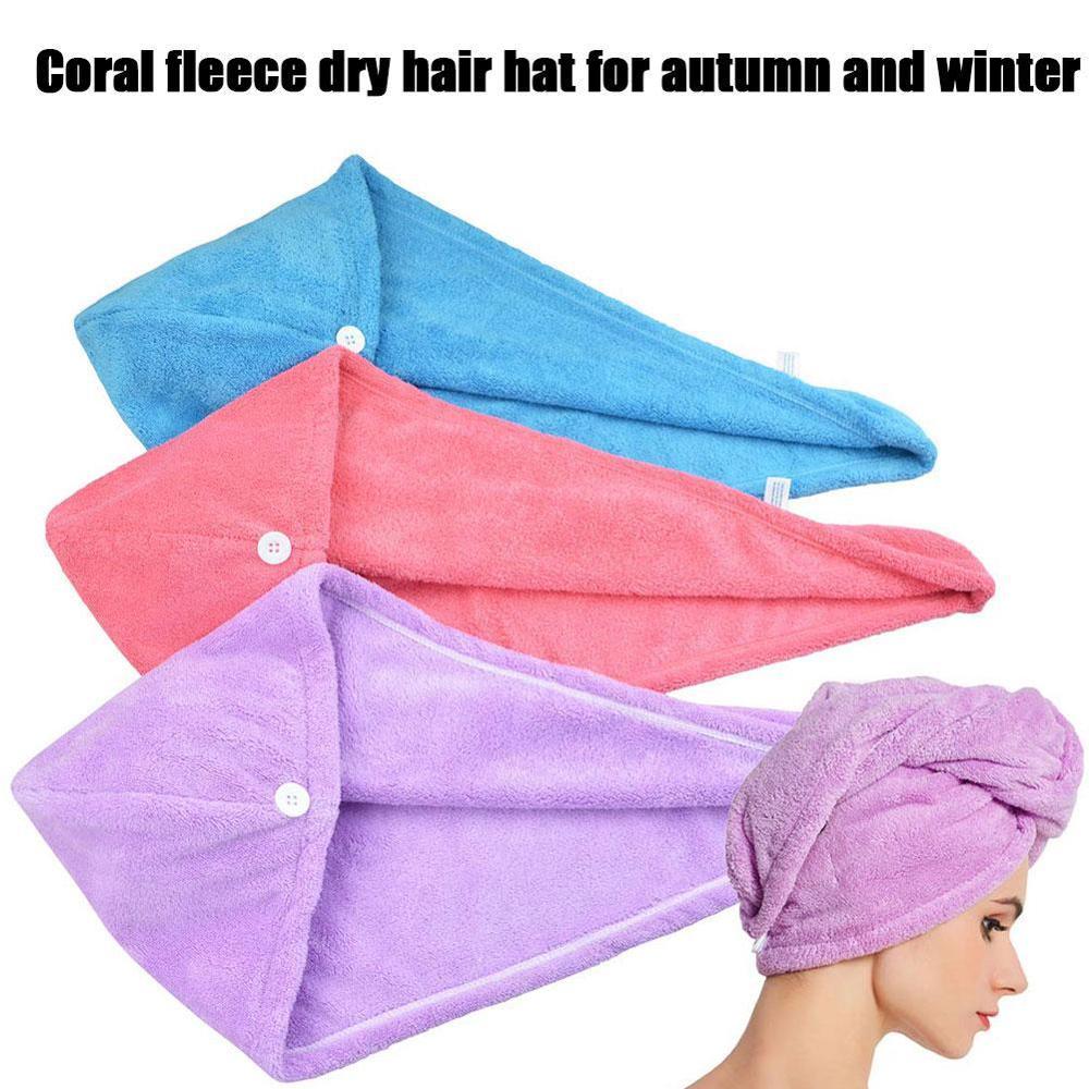 Toalla de baño de microfibra para mujer y hombre, secado rápido, suave, turbante, gorro toalla, envoltura de baño, herramientas de ducha, cabezal J0J4