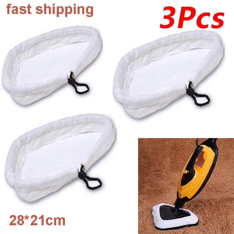 Super absorberende Microvezeldoek Steam Cleaning Pad Accessoires Wasbare Wit Stoomboot Cleaner 3x