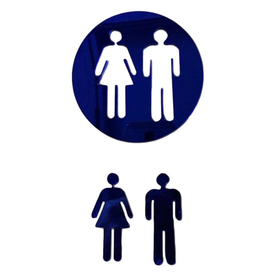 3D Acryl Badkamer Spiegel Stickers Vrouw & Man Wc Teken Spiegel Muursticker Home Hotel Washroom Deur Teken Spiegel Sticker: A Blue