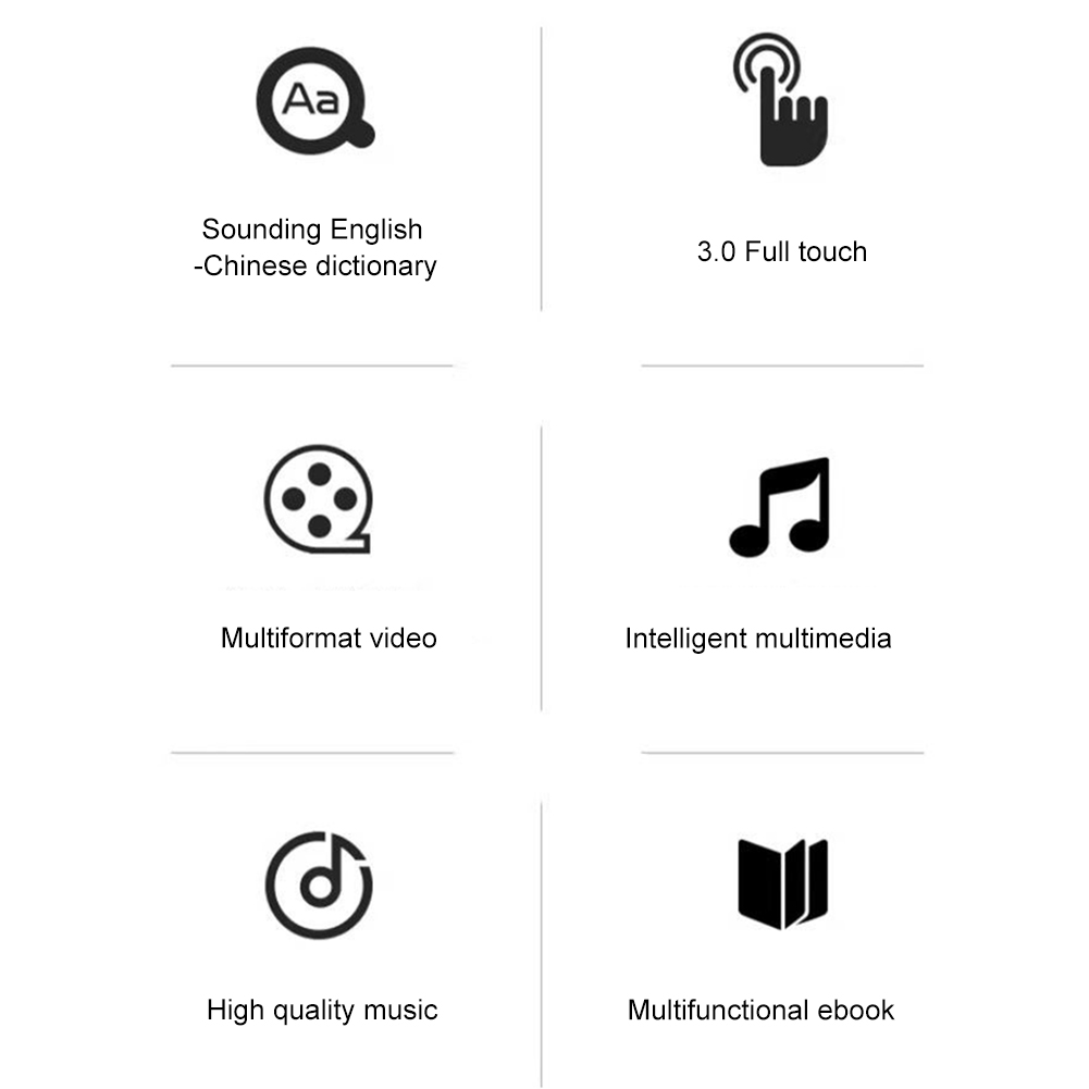 MP3 MP4 Player HiFi MP4 with Speaker Bluetooth-Compatible Portable MP3 Player Support FM Radio Recording E-Book