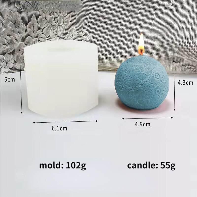 Creatieve Ruimte Planeet Kaars Siliconen Mal Diy Sferische Maan Aromatherapie Kaars Gips Cake Decoratie Mold Kaars Maken: Default Title
