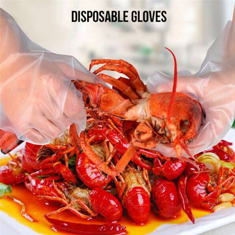 100Pcs Plastic Clear Wegwerp Handschoenen Drie Diktes Tuin Restaurant Home Eten Bakken Multifunctie Keuken Accessoires 25