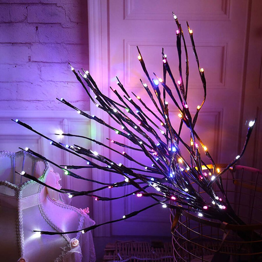 20 Bulbs LED Willow Branch Lights Lamp Natural Tall Vase Filler Willow Twig Lighted Branch Christmas Wedding Decorative Lights: ChangeableD001