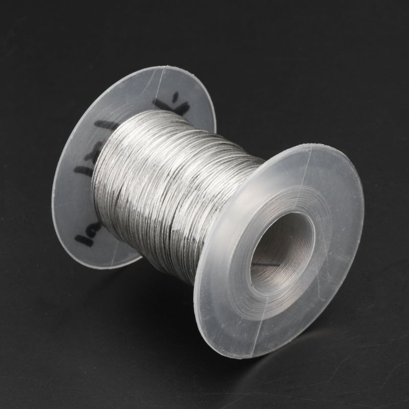 100m 304 Cable de acero inoxidable de pesca Cable de elevación 1 × 7 tendedero con 30 casquillos de aluminio B0KC