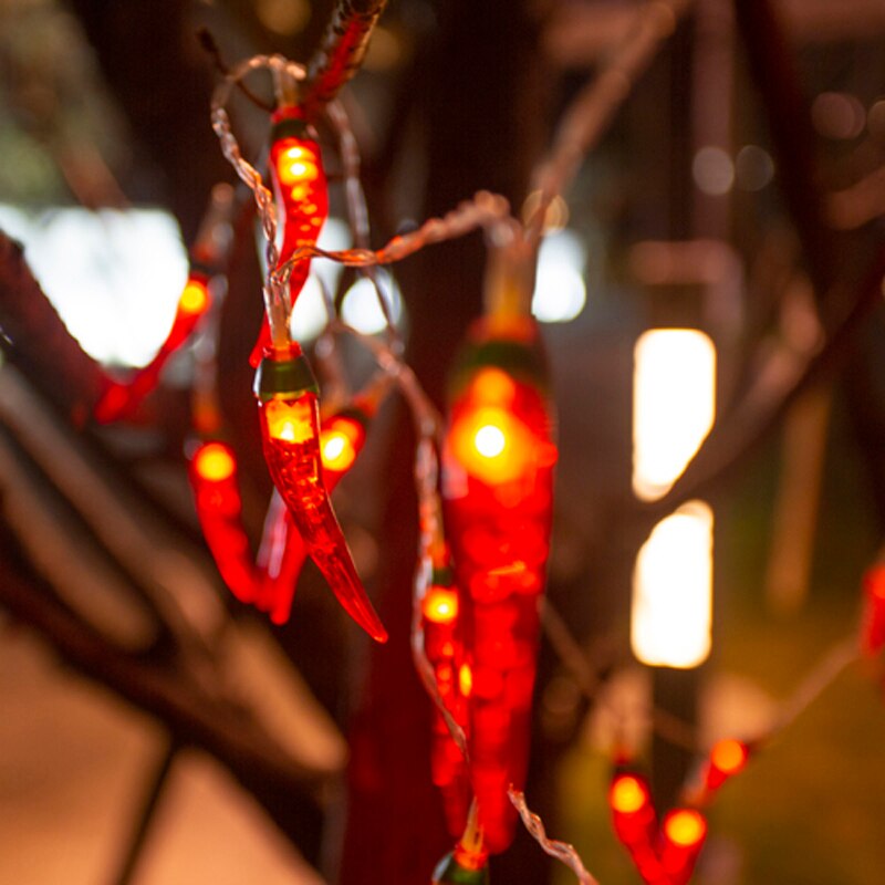 LED Red Chilli Light String Battery-operated Fairy Lights year&#39;s Festoon Garland Wedding Party Christmas Decoration