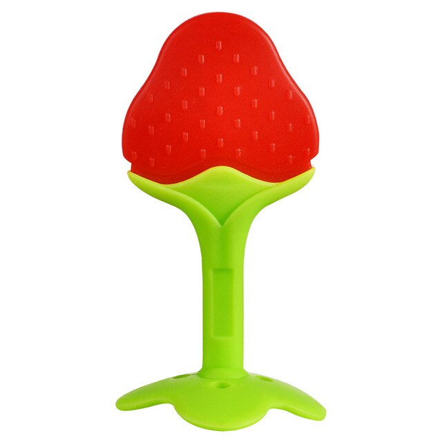 1Pcs Trekken Bijtring Banaan Veiligheid Bpa Gratis Food Grade Siliconen Fruit Baby Baby Kids Tandenborstel Speelgoed Baby Kauwen: Donker Kaki