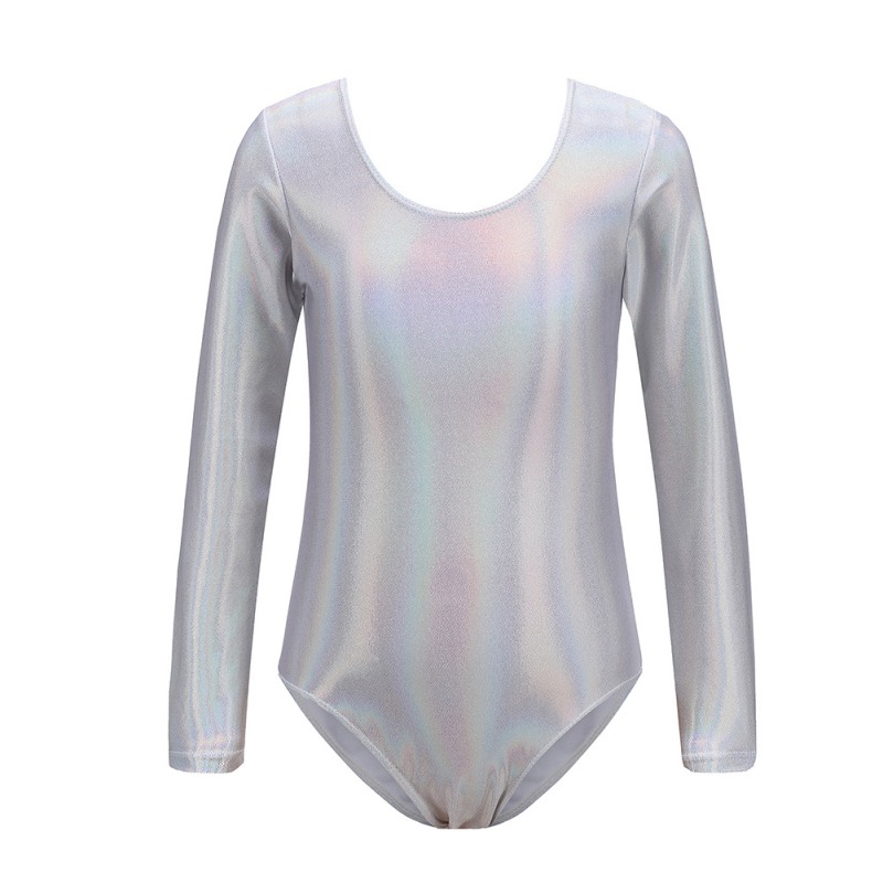 Justaucorps de ballet pour filles, vêtements de danse pour tout-petits, jupes à manches longues, olympiques de batterie AqLeotard, vêtements de ballerine pour enfants, vêtements d'entraînement: WHITE / XS