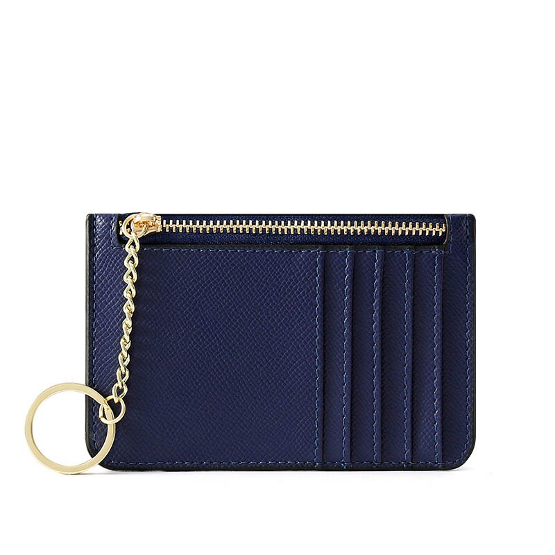 Effen Kleur Kaarthouder Voor Vrouwen Super Dunne Kleine Vrouwelijke Portemonnee Pu Lederen Mini Zaken Id Credit Card Case Vrouwen sleutelhanger: Royal blue