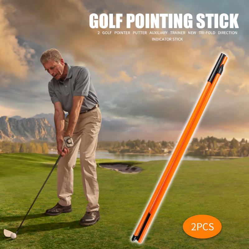 Portable Outdoor 2pcs Golf Alignment Sticks Foldable Golf Putting Ball Position Aid Training Tool Equipment Supplies