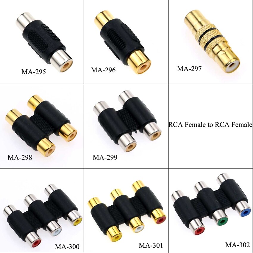 schnallen-buchse auf schnallen-buchse Audio- Video Kabel Jack Stecker Adapter Stecker RCA zu 2/3 RCA Jack