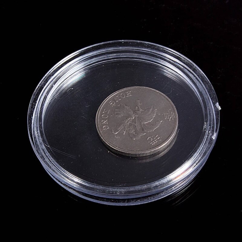10 pcs Transparent small plastic coin box 18mm