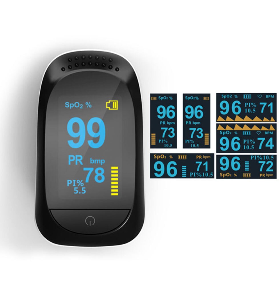 Fingertip Pulse Oximeter SpO2 Oxygen Saturation PI PR Sleeping Monitor OLED Display Non-invasive Detect for Elder Kis Heathcare
