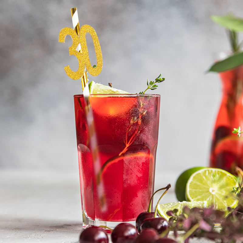 10 cannucce di carta a strisce dorate 30° 40° 50° 60° compleanno cannucce per adulti 30 40 50 anni anniversario di compleanno