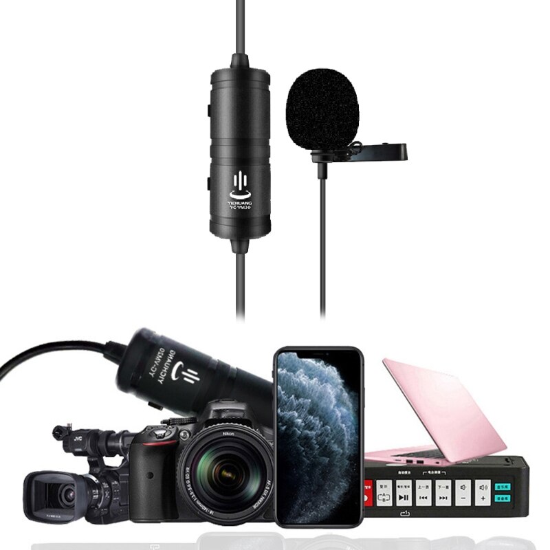 Mini 3.5mm Plug Condenser Microphone VM10-R 6M Lavalier Microphone null