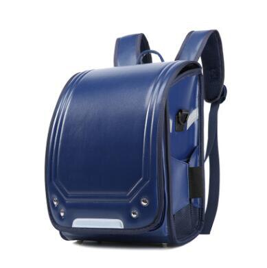 Marca japonesa randoseru crianças mochila para crianças sacos do plutônio águia sólida a4 infantil adolescente saco de escola ortopédica 2022: dark blue