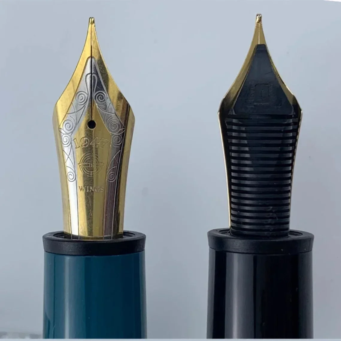 YONGSHENG/JUNLAI 630 pluma estilográfica de pistón cuerpo de resina grande NO.8 F punta Clip dorado caligrafía para estudiantes profesores