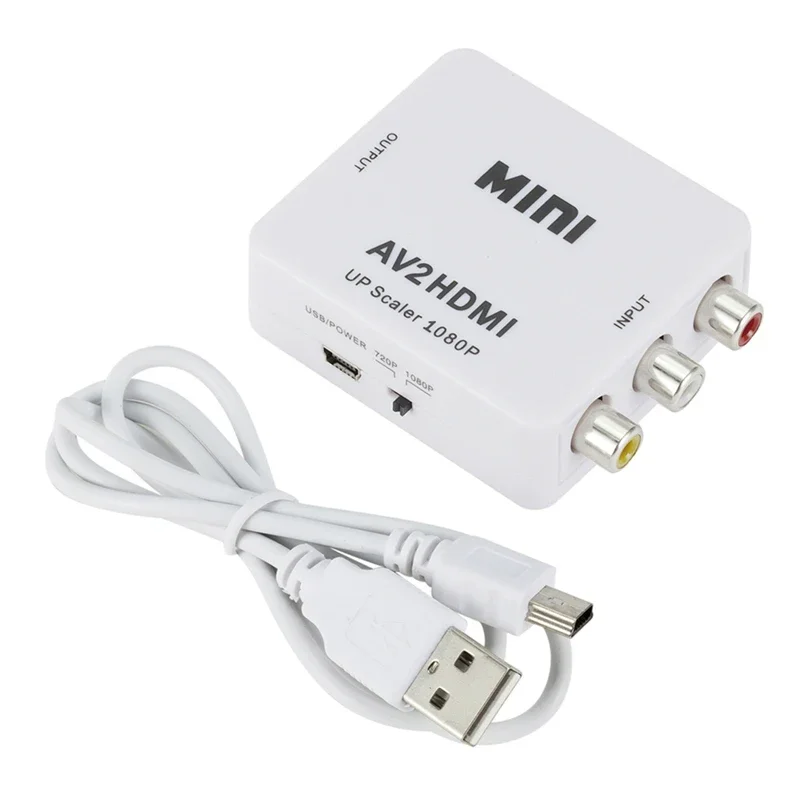 Adattatore convertitore AV compatibile HDMI a RCA mini scatola Convertitore scaler AV composito video RCA AV CVSB L/R per PC proiettore HDTV: grigio