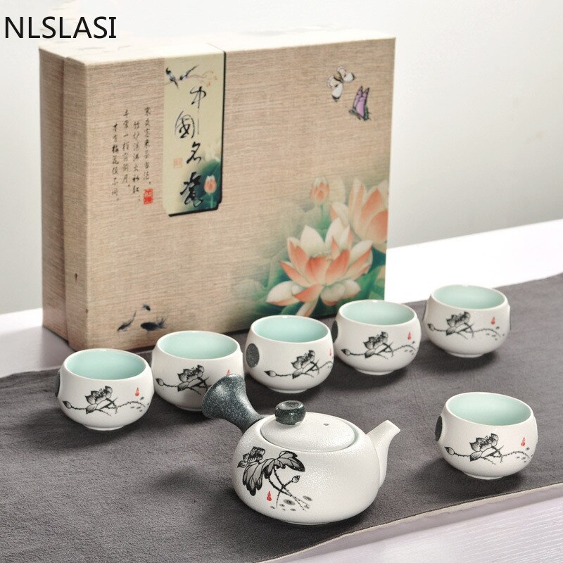 7 ceramic tea set Chinese Tea set tea set home ceramic Tea set tea set drinking utensils snow glaze tea set