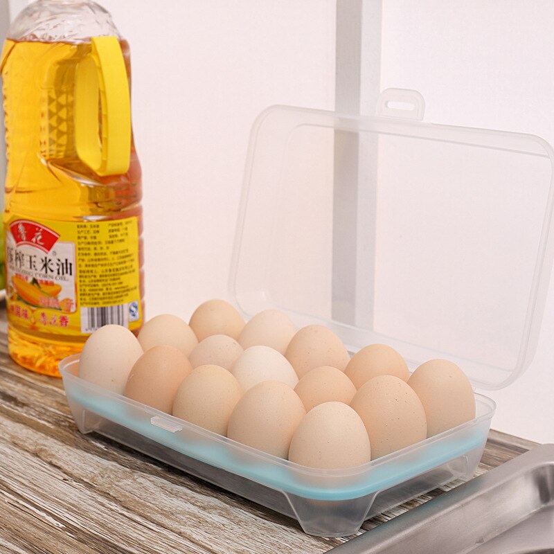 15 Grid Plastic Storage Box Egg Holder Egg Food Cartons for Refrigerator Kitchen Portable Picnic Egg Carton