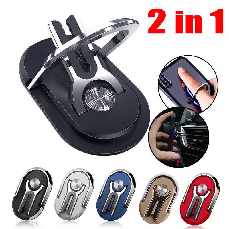 Vingerring telefoonhouder standaard beugel universele mini telefoonhouder draaibaar voor auto ventilatierooster mobiele telefoon achterkant sticker opvouwbaar