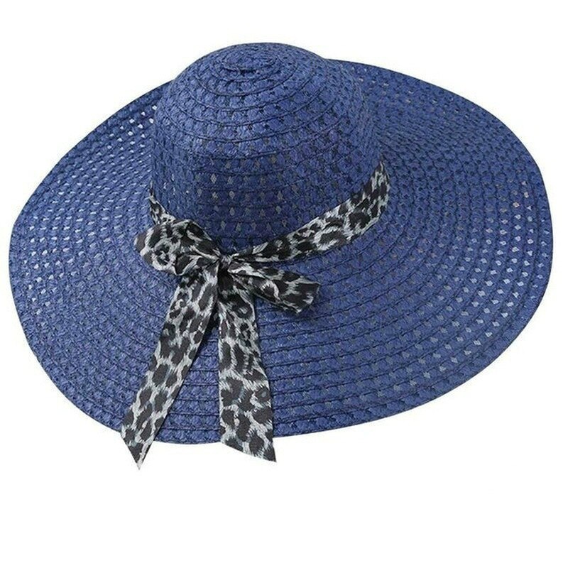 Chapeau d'été en paille à large bord pour femmes et filles, couvre-chef de plage, pliable: WHITE