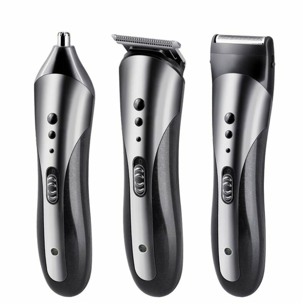 KEMEI KM-1407 3-In-1 Rechargeable Electric Hair Trimmer Electric Nose Beard Shaver Electric Razor Hair Clipper