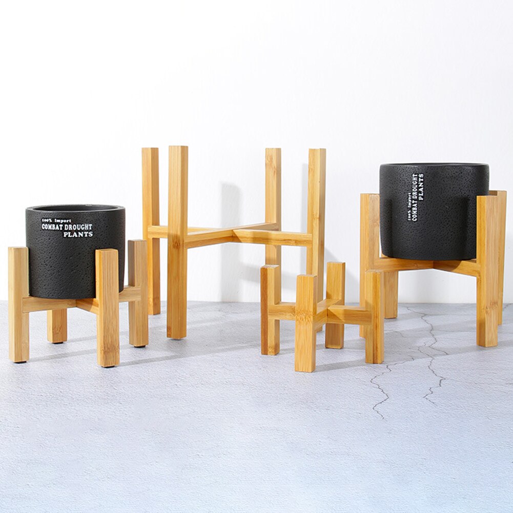 Maceta de madera duradera, bandejas para macetas, maceta, soporte para bonsái de pie fuerte para jardín, casa, estante de exhibición para plantas en interiores