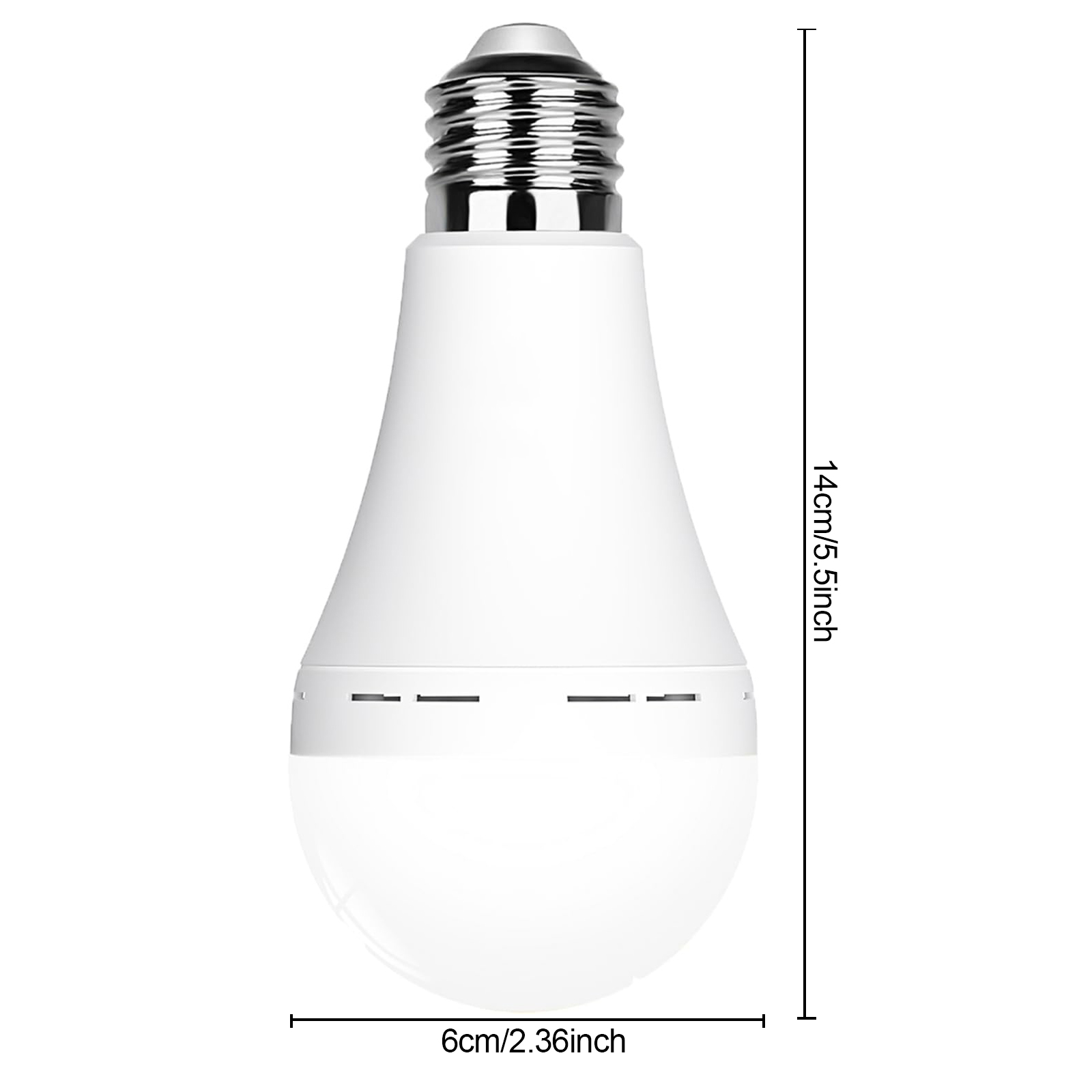 1/4er-Pack wiederaufladbare Notfall-Glühbirnen, batteriebetriebene LED-Glühbirne, E27, 12 W, 60 W, äquivalent für Stromausfall zu Hause, Camping