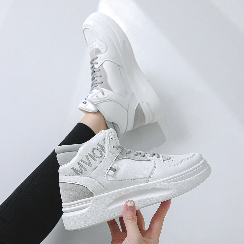 automne nouvelle haut de gamme chaussures pour femmes respirant antidérapant hip-hop blanc chaussures femmes décontracté tout-match à lacets chaussures