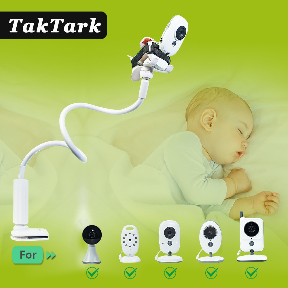 Taktark multifunktionel universal kameraholderstativ til babymonitor monteret på sengen vugge justerbar lang armbeslag
