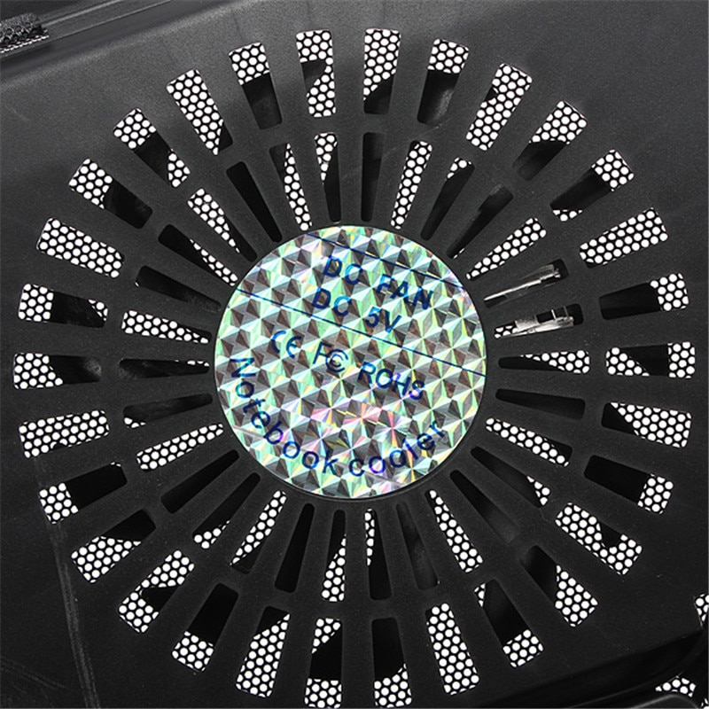 Backlight Computer Radiator Black Thin USB Laptop Cooling Pad Notebook Cooler Stand with 140mm LED Cooling Fans