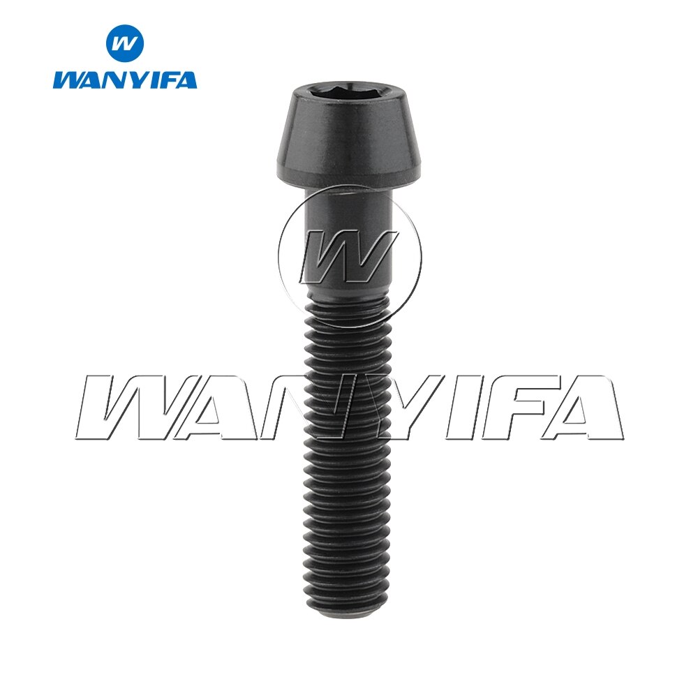 Wanyifa titan bolter  m8 x 35 40 45 50 70mm unbrakonøkkel konisk skrue for sykkel motorsykkel bil klasse 5 titan ti bolt: 40mm svarte