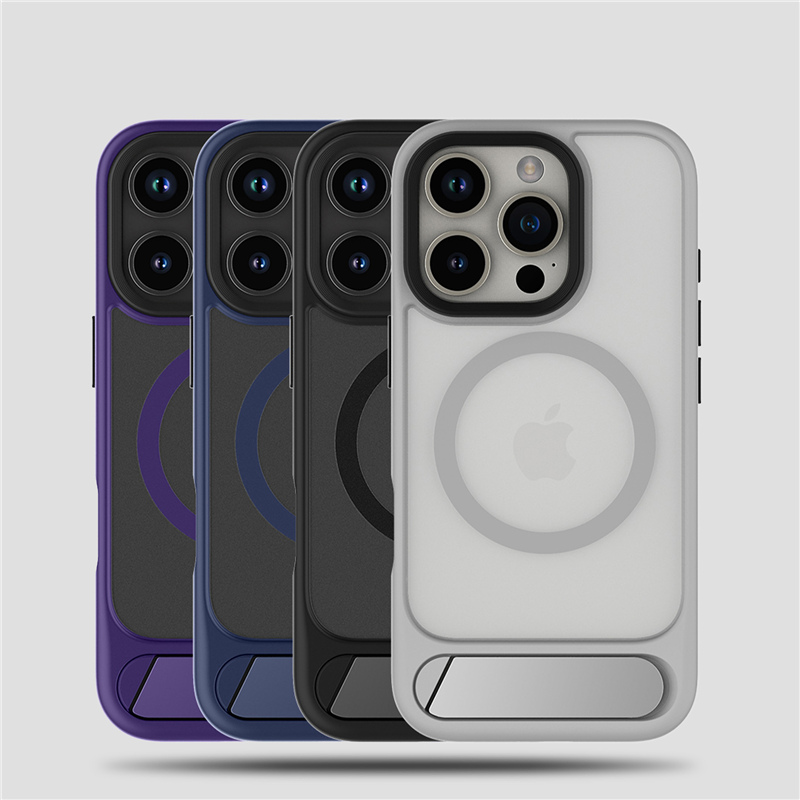 Coque magnétique intégrée avec anneau métallique MagSafe pour iPhone 17