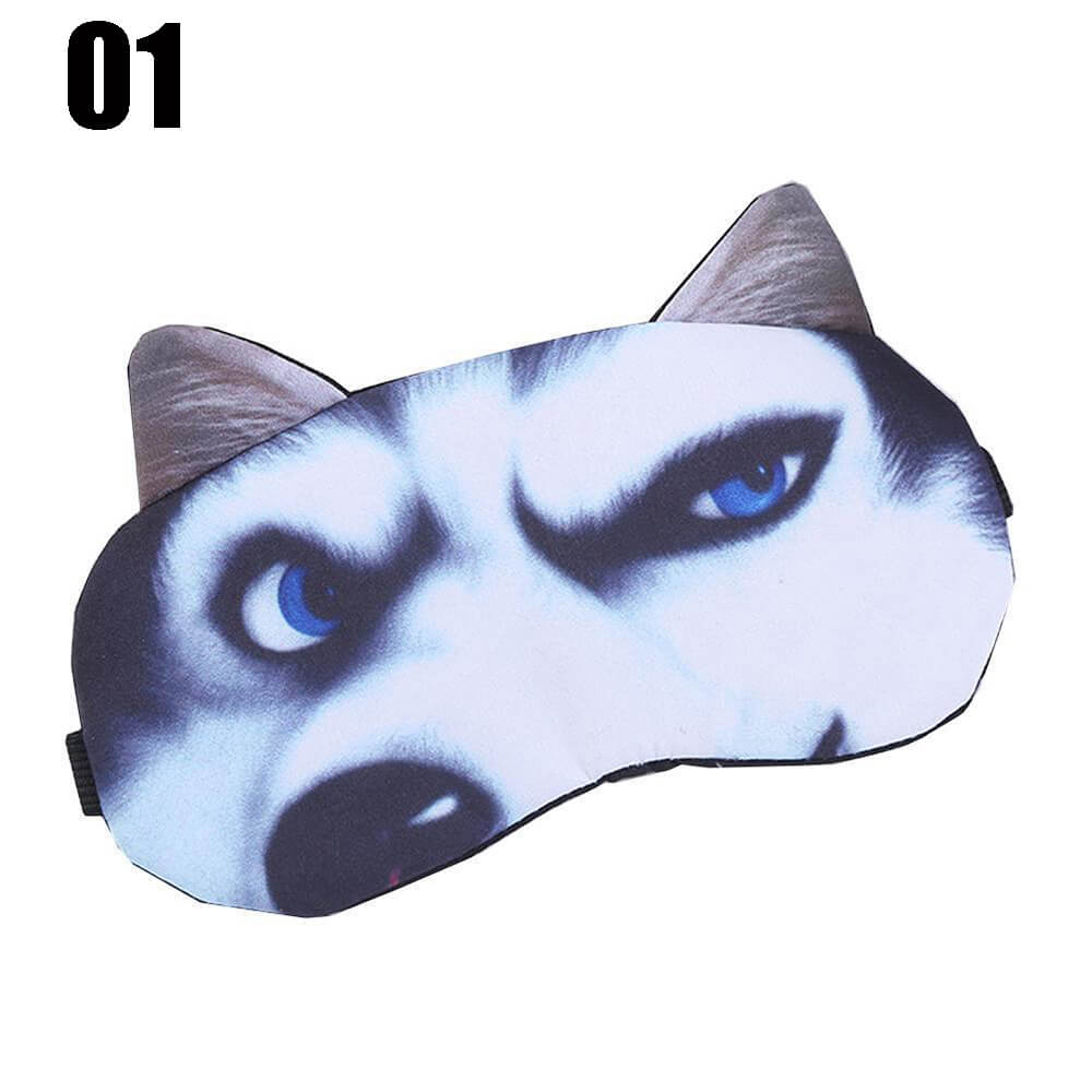 Cute Cat Sleep Mask Eye Mask Eyeshade Cover Shade Natural Sleeping Eye Patch Women Men Soft Portable Blindfold Travel Eyepatch: 01